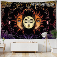 Mandala Sun and Moon I Spiritual Psychedelic Wall Hanging Tapestry for Home Decoration