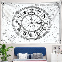 Zodiac Clock I Astrology Bohemian Wall Hanging Tapestry for Home Decoration