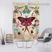 Floral Moth I Animal Psychedelic Tapestry Wall Art