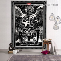 Judgement II Black and White Bohemian Witchcraft Tarot Wall Hanging Tapestry