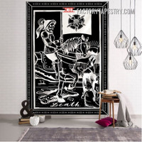 Death III Black and White Bohemian Witchcraft Tarot Wall Hanging Tapestry