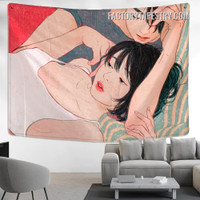 Personality Pair Anime Figure Modern Hippie Kawaii Wall Hanging Tapestry for Living Room Decor Dormitory