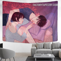 Charming Pair Anime Figure Modern Hippie Kawaii Wall Hanging Tapestry for Bedroom Dorm Home Decoration