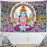 Lord Vishnu Indian God Mandala Background Spiritual Modern Wall Hanging Tapestry for Living Room Decoration