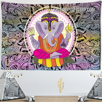 Indian Lord Ganesha Mandala Background Spiritual Modern Wall Hanging Tapestry for Bedroom Dorm Home Decoration