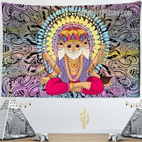 Lord Brahma Indian God Mandala Background Spiritual Modern Wall Hanging Tapestry for Home Décor