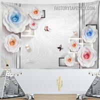 3D Floral Design Abstract Modern Wall Hanging Tapestry for Bedroom Dorm Home Decoration