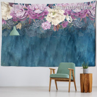 Flower Wall Floral Background Modern Wall Art Tapestry for Living Room Decoration