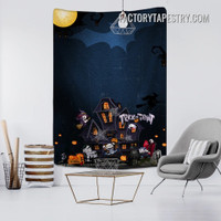 Haunted House Pumpkin Halloween Fantasy Modern Wall Hanging Tapestry for Room Decoration