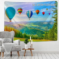 Hot Air Balloons Nature Landscape Modern Wall Art Tapestry for Living Room Decoration