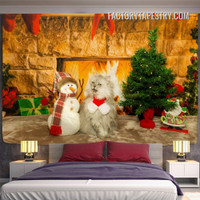Christmas Fireplace II Occasion Modern Wall Hanging Tapestry for Living Room Decoration