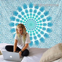 Sky Blue Mandala Design Bohemian Hippie Wall Hanging Tapestry for Bedroom Decoration