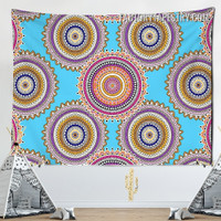 Geometric Mandala Design Bohemian Hippie Wall Hanging Tapestry for Living Room Decoration