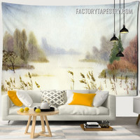 Rural Scenery Watercolor Landscape Modern Wall Decor Tapestry for Bedroom Dorm Home Decoration