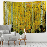 Birch Forest Landscape Wall Hanging Tapestry for Living Room Decoration