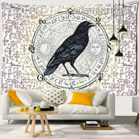 Magic Raven Tarot Witchcraft Bird Psychedelic Wall Hanging Tapestry for Home Decoration