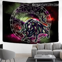 Taurus Astrology Zodiac Witchcraft Psychedelic Wall Hanging Tapestry for Bedroom Decoration