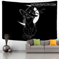 Mysterious Cat Tarot Witchcraft Gothic Wall Hanging Tapestry for Bedroom Decoration
