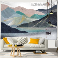 Mountain landscape Abstract Modern Wall Hanging Window Tapestry for Living Room Decoration