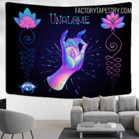 Mystical Hand Astrology Hippie Vector Illustration Psychedelic Wall Art Tapestry for Bedroom Decoration