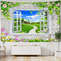 Road to House Nature 3D Landscape Modern Wall Decor Tapestry for Room Decoration