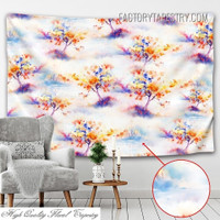 Chromatic Trees Modern Floral Wall Hanging Tapestry for Home Decoration