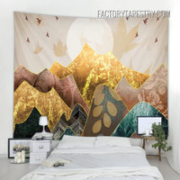 Golden Mountain Abstract Nature Nordic Landscape Wall Hanging Tapestry for Home Decoration