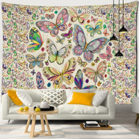 Colorful Butterflies Vintage Moth Wall Hanging Tapestry for Home Decoration