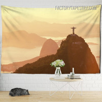 Redeemer Silhouette Nature Landscape Modern Wall Hanging Tapestry for Bedroom Decoration