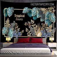 Tropical Leaves Botanical Nordic Vintage Wall Hanging Tapestry for Bedroom Decoration