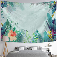 Tropical Leaf Forest Botanical Watercolor Retro Wall Hanging Tapestry for Bedroom Decoration