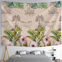 Rainforest Mural Tropical Leaves Retro Wall Decor Tapestry for Living Room Decoration