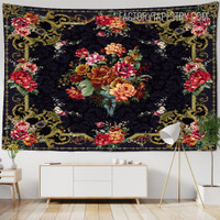 Floral Illustration Floral Tarot Wall Art Gothic Tapestry For Living Room Decor