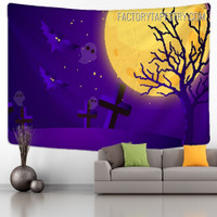 Scary Night Fantasy Halloween Tapestry Modern Wall Art Tapestries for Spooky Wall Décor