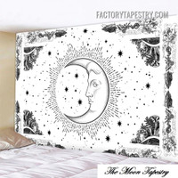 The Moon VI Bohemian Tarot Wall Tapestry Art
