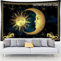 Sun and Moon III Mandala Psychedelic Wall Hanging Tapestry