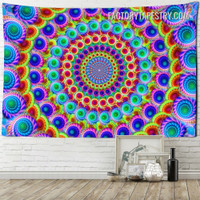 Round Mandala I Psychedelic Wall Hanging Art Tapestry