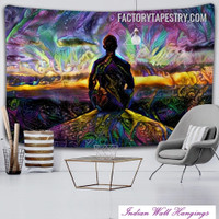 Meditation Spiritual Psychedelic Tapestry Art