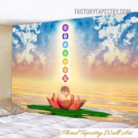 7 Chakra Tapestry Spiritual Floral Psychedelic Wall Hanging