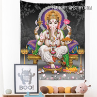 Lord Ganesha Spiritual Psychedelic Wall Art Tapestry