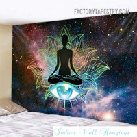 Lotus Position Spiritual Psychedelic Wall Hanging Tapestry