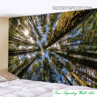 Forest I Modern Nature Landscape Wall Tapestry Art