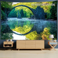 Arch Bridge Modern Nature Landscape Wall Art Tapestry