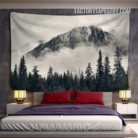 Monochrome Mountains Modern Landscape Nature Wall Hanging Tapestry