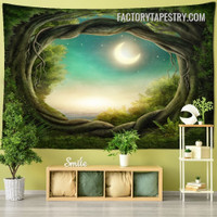Tree Hole Scenery Modern Landscape Nature Wall Hanging Tapestry