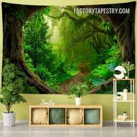 Deep Tropical Forest Modern Nature Landscape Wall Tapestry Art