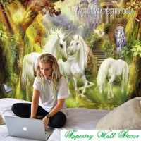 Magical Forest Fantasy Animal Landscape Wall Art Tapestry