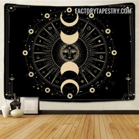 Sun and Moon Phases Mandala Bohemian Wall Hanging Tapestry