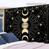 Moon Phases IV Zodiac Bohemian Wall Hanging Tapestry