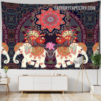 Mandala Elephants Animal Wall Art Tapestry